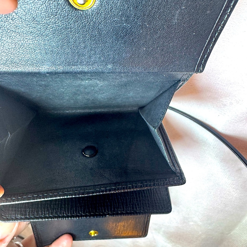 Loewe Anagram Wallet Vintage Black Crosshatch Leather Bifold Coin Pouch LVMH - Picture 3 of 12